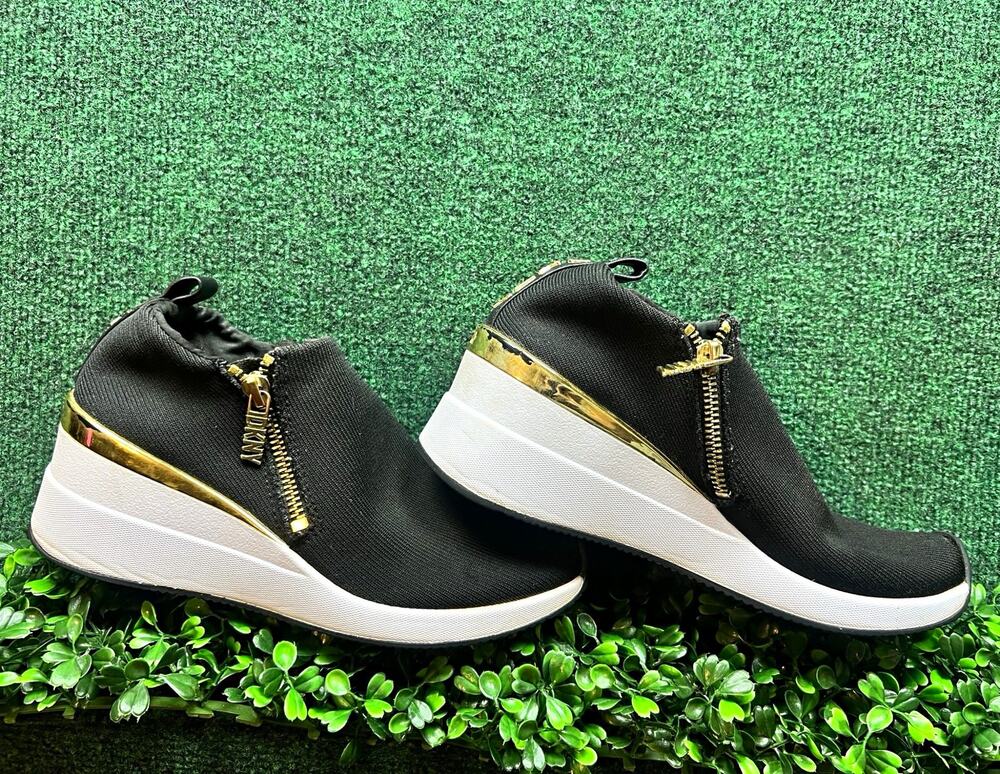 DKNY High Top Zip Sneakers Black/Gold/White